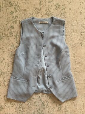 Abercrombie Light Blue Pinstripe Vest Top
